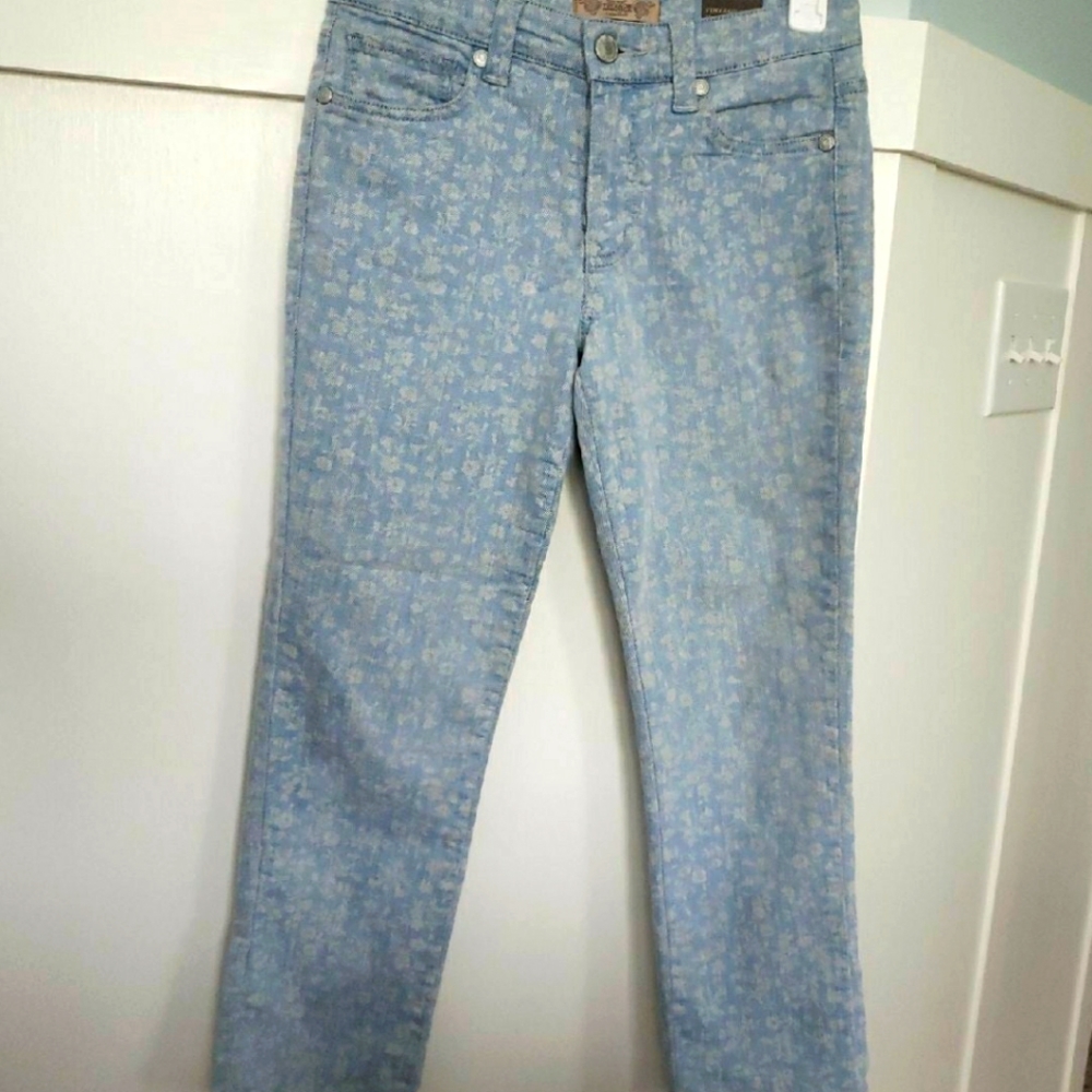 Nine West Vintage America Collection boho floral print cropped jeans